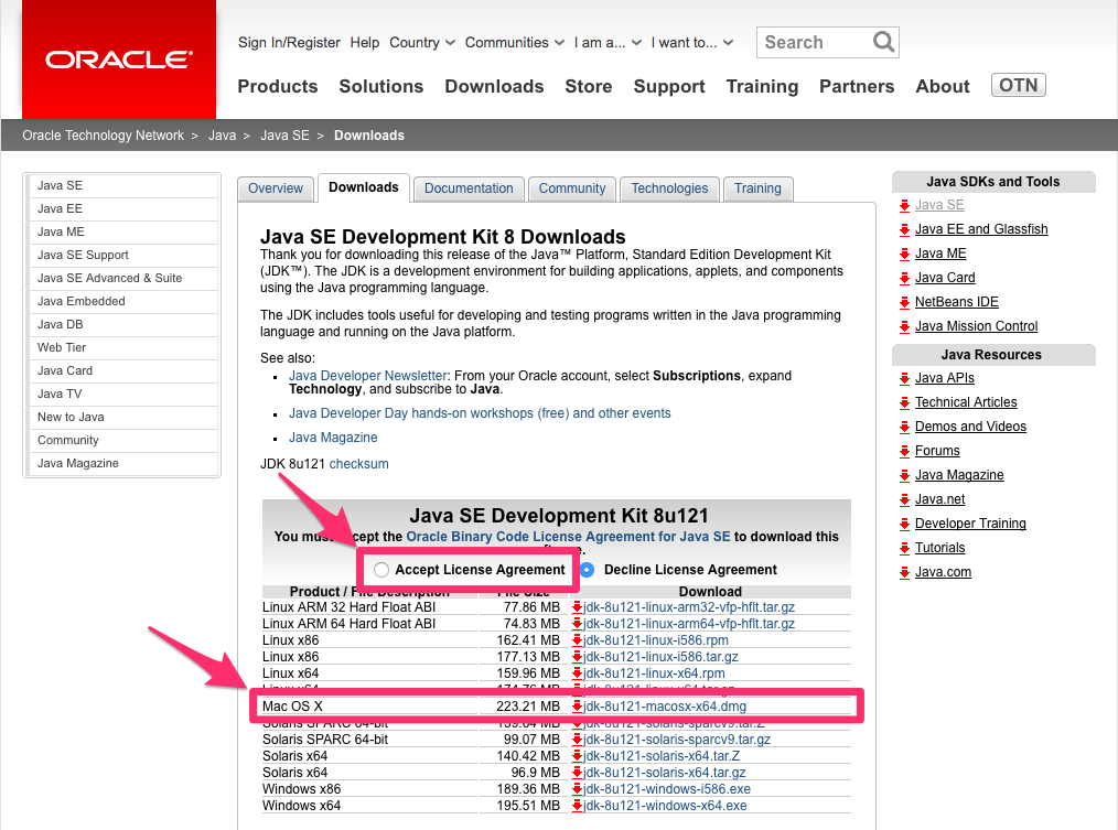 Macos に Oracle Java 8 Jdk をインストールする手順