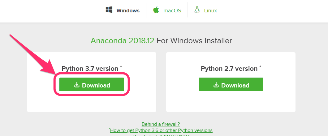 Anaconda を Windows にインストールする手順